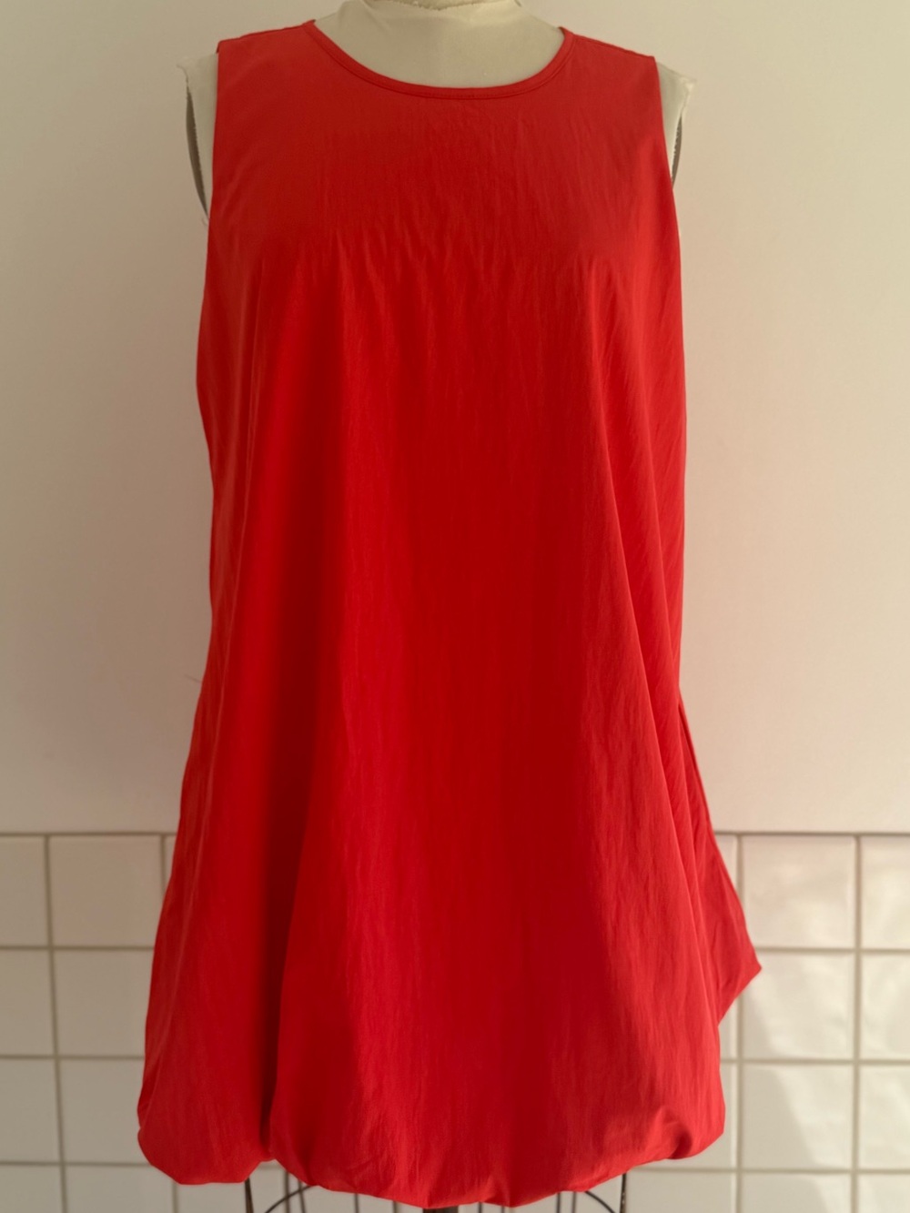 Orange Sleeveless A-Line Short Bubble Dress Sz: L. NWOT